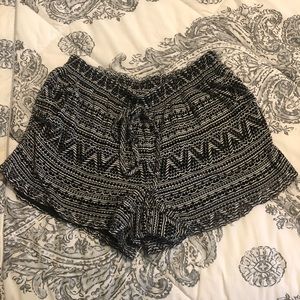 Black and white shorts